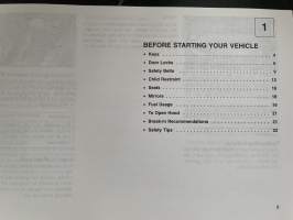 Chrysler Vision Operating Information -käyttöohjekirja