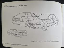 Suzuki Baleno 2001 -käyttöohjekirja