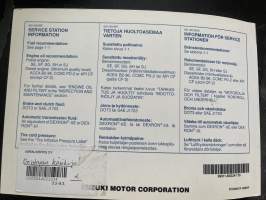 Suzuki Baleno 2001 -käyttöohjekirja