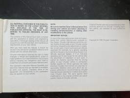 Chrysler Voyager Operating Information 1995 -Käyttöohjekirja