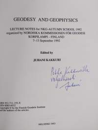 Geodesy and geophysics : lecture notes for NKG-autumn school 1992 organized by Nordiska kommissionen för geodesi : Korpilampi, Finland, 7-13 September 1992 (signe...
