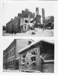 Sodan vaurioita  Tampere  - valokuva jälkivedos 11x16 cm 2 kpl