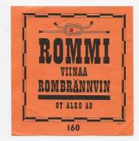 Rommi Viinaa nr 160 - viinaetiketti