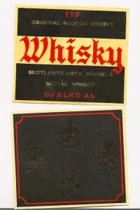 Skotlantilaista whiskyä  Whisky  - viinaetiketti