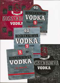 Koskenkorva Vodka   - viinaetiketti 5 erilaista