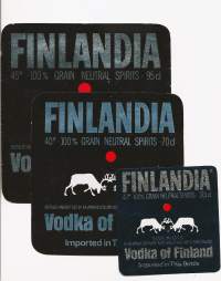 Finlandia Vodka   - viinaetiketti 3 eri kokoa