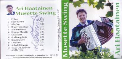 CD Ari Haatainen - Musette-Swing. Haitarimusiikkia. Katso kappaleet kuvasta.