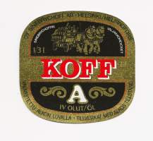 Koff  IV A   olut  - olutetiketti