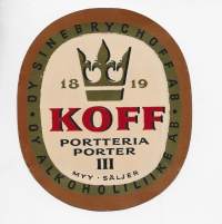 Koff Portteria  III olut  - olutetiketti