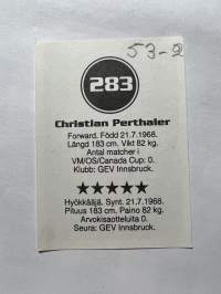 Cristian Perthaler jääkiekko -keräilykortti / tarra