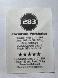 Cristian Perthaler jääkiekko -keräilykortti / tarra