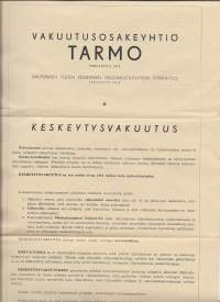 Keskeytysvakuutus Vakuutusyhtiö Tarmo  - vakuutuskirja blanko