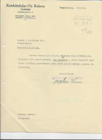 Kenkätehdas Kaleva Tampere 1942 -  firmalomake