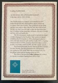 Schools in Ovamboland from 1870 to 1970