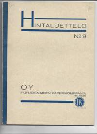 Pohjoismaiden Paperikomppania Oy - Hintaluettelo nr 9   1930   56 sivua