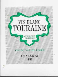 Vin Blanc Touraine Alko nr 481 - viinaetiketti viinietiketti