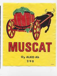 Muscat  Alko nr  nr 290 - viinaetiketti viinietiketti