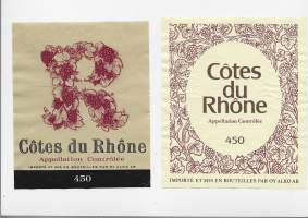 Cotes du Rhone  Alko nr  nr 450 viinaetiketti viinietiketti 2 eril