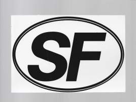 SF  auton kansallisuustunnus  - tarra
