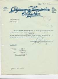 Pohjanmaan Kauppiaiden Oy Oulu 1940 -  firmalomake