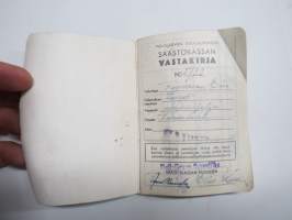 Pielisjärven Osuusliike r.l. - Säästökassa, Vastakirja nr 2732 alkaen 1956, Eino Ryynänen -pankkikirja / talletuskirja leimamerkkeineen