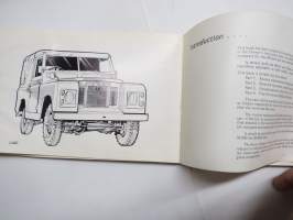 Land-Rover Owner´s Maintenance manual -käyttöohjekirja