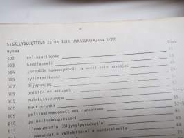 Zetor 8011, 8045, 12011, 12045 List of Spare Parts, Ersatzteilliste -varaosaluettelo