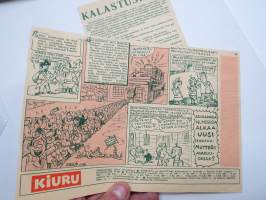 Kalastus-peli -lautapelipohja + ohjeet, julkaistu Kiuru-lehdessä 1958?