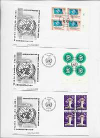 United Nations Postal Administration Geneve - 4.10.1969 First Day Cover  3 kpl erä