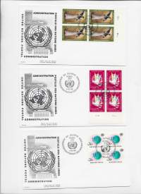 United Nations Postal Administration Geneve - 4.10.1969 First Day Cover  3 kpl erä