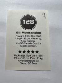 Gil Montandon jääkiekko -keräilykortti / tarra