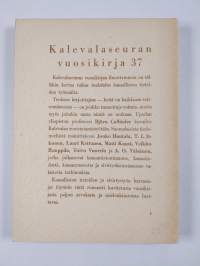 Kalevalaseuran vuosikirja 37