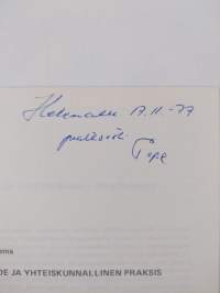 Sanataide ja yhteiskunnallinen praksis (signeerattu, tekijän omiste)