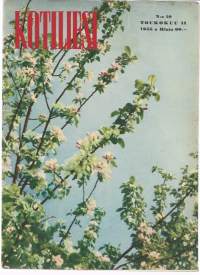 Kotiliesi 1955 nr 10 / 800 v kirkko, Saaronin lilja, vanha koti kokoaa lapsensa, onnellinen talo, lomapuutarhuri, metsä ystävämme, juusto pöydän juhlistaa