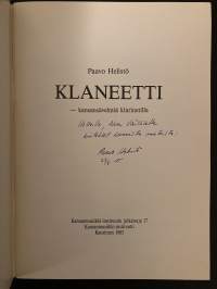 Klaneetti - Kansansävelmiä klarinetilla (tekijän signeeraus ja omistus)