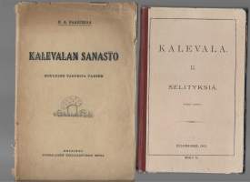Kalevala II selityksiä 1902 ja Kalevalan sanastoa 1921 yht 2 kirjaa