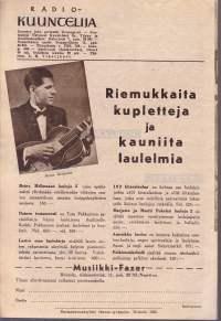 Radiokuuntelija 1952 N:o 6.  3.-10.2.1952. Sisältää Oy Yleisradio AB:n täydellisen viikko-ohjelman sekä ulkomaisten radioasemien lähetysluetteloita.