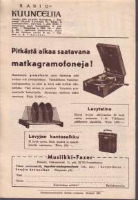 Radiokuuntelija 1952 N:o 17. 20.-27.4.1952. Sisältää Oy Yleisradio AB:n täydellisen viikko-ohjelman sekä ulkomaisten radioasemien lähetysluetteloita.