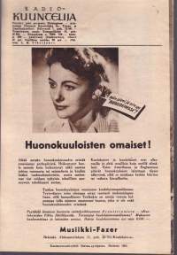 Radiokuuntelija 1952 N:o 18. 27.-4.5.1952. Sisältää Oy Yleisradio AB:n täydellisen viikko-ohjelman sekä ulkomaisten radioasemien lähetysluetteloita.