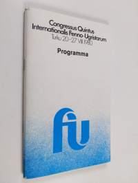 Congressus quintus internationalis Fenno-Ugristarum, Turku 20.-27.VIII.1980 Programme of the congress = Programm des Kongresses = Programma kongressa = Kongressin...