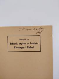 Kunna andelslag inlösa egna andelar? (särtryck ur Tidskrift, utgiven av Juridiska Föreningen i Finland 1950. Häft 4) (tekijän omiste)