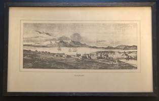 Reykjavik 1835 - Printtipiirustuskuva kehystettynä