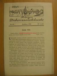 Viesti Helsingin Diakonissalaitoksesta 1941 joulukuu