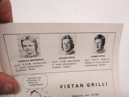 Paimion Haka 1976 IV Divisioona jalkapallo -käsiohjelma