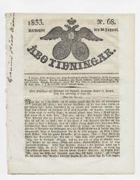 Åbo Tidningar  den 24 Augusti  1833 nr 68