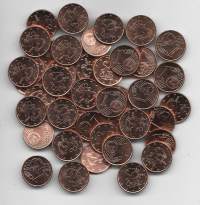 Suomi 1 Euro cent 1999  n 45 kpl