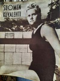 Suomen Kuvalehti 1947 nr 32. (9.8.)Hilkka Hietamäki, viljelyksen vihollisia vastaan, kotirannan riemuks