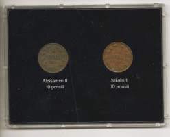 10 penniä  1867 ja 1916 Monetan pakkauksessa