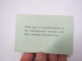 Helsingin varuskunnan laivaliikenne - Alennuslippu N:o A 0125, oikeuttaa laivamatkoihin vuorolaivoilla Helsingin ja Suomenlinnan saarien välillä III luokassa...