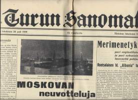 Turun Sanomat  24.10.  1939 / Moskovan neuvottelut  ...